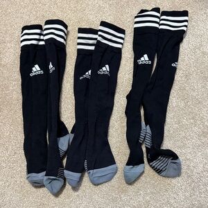 Adidas Men's Black Soccer Socks with Gray Accents